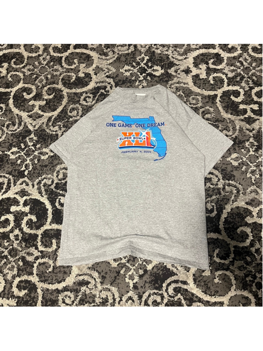 Men's NFL Gray Super Bowl XLI Florida Graphic Short Sleeve Tee M